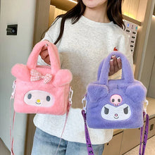 Load image into Gallery viewer, Disney Sanrio Plush Bag Kawaii Kuromi Cinnamoroll Melody Cartoon Anime Handbag Crossbody Cosmetic Travel Storage Bags
