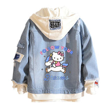 Load image into Gallery viewer, Women and men Cowboy Jacket Hello Kitty Hoodie Spring and Autumn KT Cat Sweet Top
