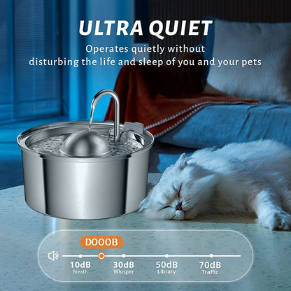 Automatic Cats Water Dispenser Pets Cat Anti-Wet Mouth Drinking Fountain 304 Stainless Steel Faucet Cats Water Fountain