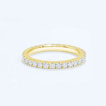 Load image into Gallery viewer, Yellow Gold Plated 925 Sterling Silver 1CT Moissanite Eternity Wedding Ring For Women
