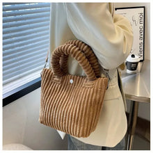 Load image into Gallery viewer, Niche Corduroy Bucket Bag New Autumn And Winter Plush Fashion Crossbody Shoulder Bag
