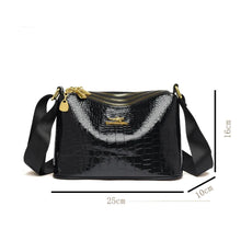 Load image into Gallery viewer, Luxury Crocodile Texture Women&#39;s Bag with Three-Layer Golden Zippers and Convenient Wide Shoulder Strap Kangaroo Bag
