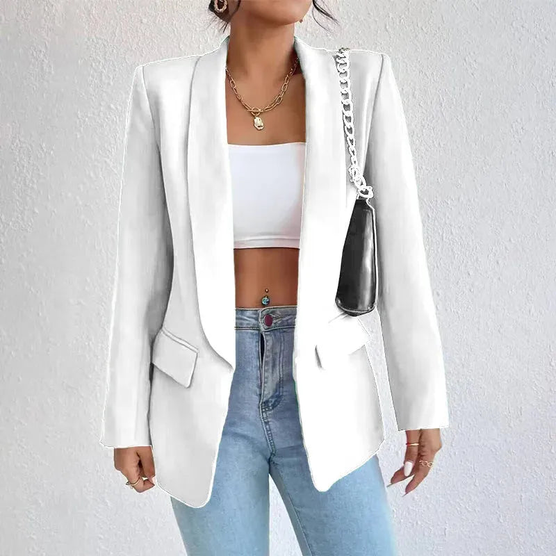 Women's Jacket Outerwears Solid Color Loose Fit Suit Jacket Temperament Commuting Spring Summer Thin Clothing - Shop & Buy