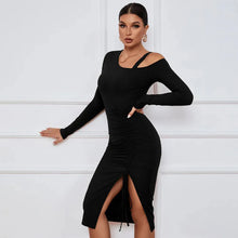 Load image into Gallery viewer, Sexy Solid Short Club Dress Ladies Autumn Winter Long Sleeve Bodycon Dress Women Evening Party Tight Dresses
