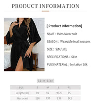 Load image into Gallery viewer, New Summer Women Short Nightrobe Silk Satin Pure Color  Half Sleeve Women Bathrobe Sexy V-Neck Dress Pajamas
