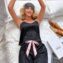 Load image into Gallery viewer, Women Sexy Satin Pijamas Set Lingerie Sleepwear Silk Saitn Nightwear Sleeveless Pajamas Set
