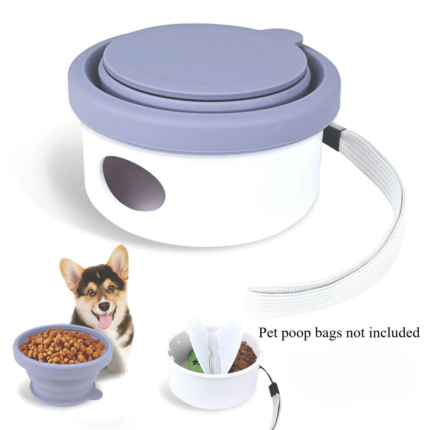 Portable Dog Food Bowl Feeder 3 in 1 Cat Drinking Water Folding Silicone Pet Outdoor Travel Bowl Foldable Water Cup Pet Supplies