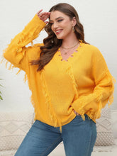 Load image into Gallery viewer, Winter Tassel Plus Size Sweater Women Cut Out V-Neck Large Pullover Ladies Loose Oversize Jumper Big Jerseys Curvy Knitwear
