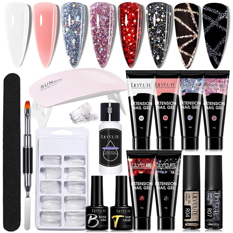 15ML Quick Extension Gel Kit All for Manicure Gel Nail Extension Set Slip Solution Acrylic Gel Polish Nail Art DIY Tool - Shop & Buy