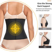 Load image into Gallery viewer, Women Latex Waist Trainer Body Shaper Women Corsets Zipper&amp;Hooks  Shaper Cincher Corset Top Slimming Belt
