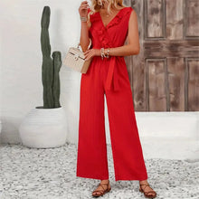 Load image into Gallery viewer, Brand Jumpsuits Office Sleeveless Elegant Long Pants Slim V-neck Fashion Casual Classy
