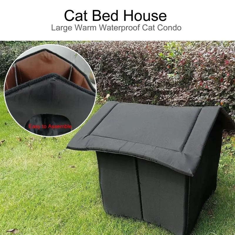 Foldable Cat House Outdoor Waterproof Pet House For Small Dogs Kitten Puppy Cave Nest With Pets Pad Dog Cat Bed Tent Supplies