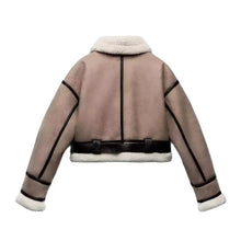 Load image into Gallery viewer, New European and American style women&#39;s new fashion stand collar double-sided short jacket coat
