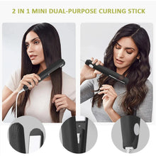 Load image into Gallery viewer, Mini Splint Flat Iron Hair Straightener Curling Wand Curly Ceramic Curler Straight
