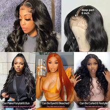 Load image into Gallery viewer, 34 32In Body Wave Human Hair Lace Frontal Wigs 13x4 13x6 Transparent Lace Front Wig For Women 6x4 5x5 Glueless Wig Human Hair
