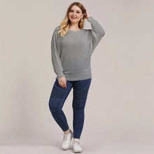 Load image into Gallery viewer, Winter Batwing Sleeve Plus Size Sweater Women Grey Large Pullover Ladies Loose Oversize Jumper Big Jerseys Curvy Knitwear
