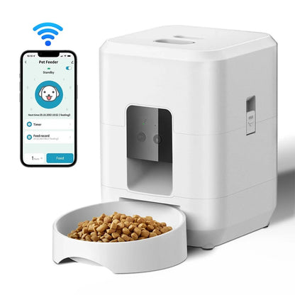 Automatic Pet Feeder Button / WiFi Version Auto Cat Food Dispenser Accessories Smart Control Pet Feeder For Cats Dog