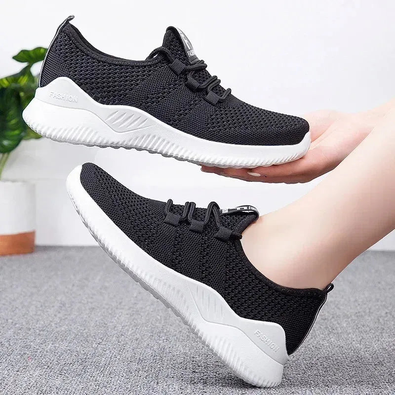 Women's Casual Sneakers Summer Comfortable Breathable Platform Shoes Fashion Women Versatile Lace-up Shoe - Shop & Buy