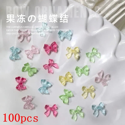 500-600pcs Bow Flower Nail Art Resin Decorations Mix Shapes Nail Charms Press on Manicure Supplies - Shop & Buy