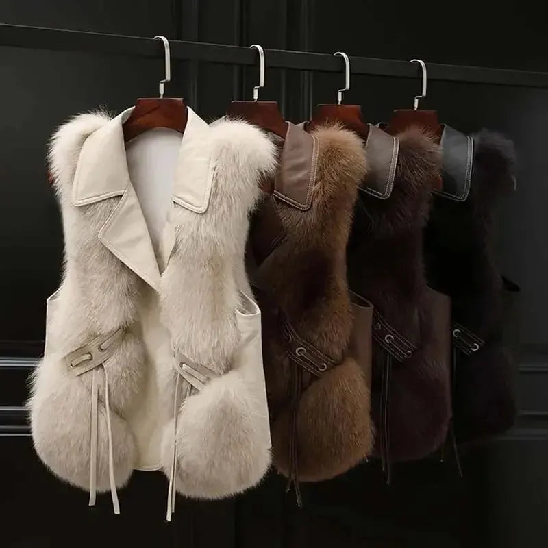 Women's Vest Autumn and Winter Coat New Item Fur Coat Short Lady Outerwear - Shop & Buy