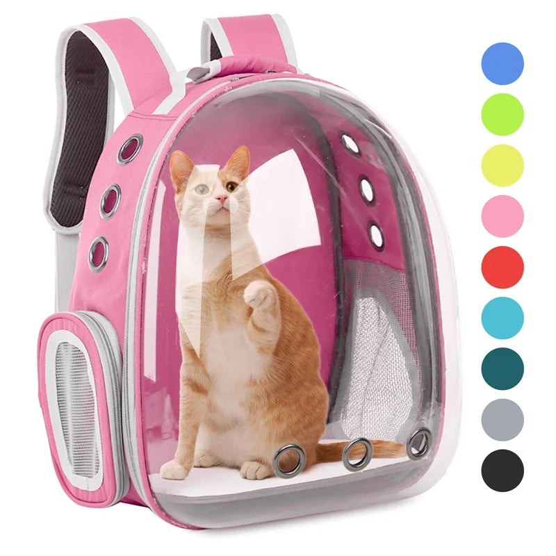 Cat Carrier Bag Outdoor Pet Shoulder bag Carriers Backpack Breathable Portable Travel Transparent Bag For Small Dogs Cats