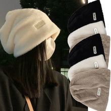 Load image into Gallery viewer, Plush Beanies Hats for Women Girls Warm Y2K Solid Baggy Knitted Skullies Hat Outdoor Coldproof Beanies Caps
