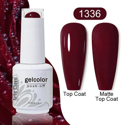 Cherry Red Color Gel Nail Polish Semi Permanent Gel Varnishes For Christmas Nail Art Design Glass Bottle Top Colorcard - Shop & Buy