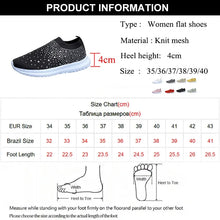 Load image into Gallery viewer, Rimocy Crystal Breathable Mesh Sneaker Shoes for Women Comfortable Soft Bottom Flats
