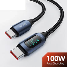 Load image into Gallery viewer, Type C to Type C Cable 100W PD Fast Charging Charger USB C to USB C Display Cable
