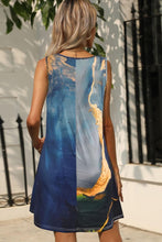 Load image into Gallery viewer, Abstract Print Round Neck Sleeveless Dress with Pockets - Shop &amp; Buy
