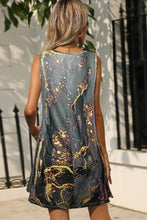 Load image into Gallery viewer, Abstract Print Round Neck Sleeveless Dress with Pockets - Shop &amp; Buy
