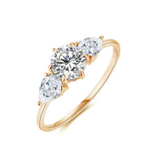 Load image into Gallery viewer, 1CT Moissanite 10K 14K Yellow Gold Ring for Women D VVS Round Halo Ring
