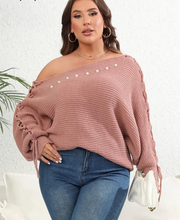 Load image into Gallery viewer, Winter Sexy Off The Shoulder Plus Size Sweater Women Large Pullover Lady Loose Oversize Jumper Big Jerseys Curvy Knitwear
