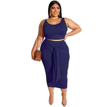 Load image into Gallery viewer, Adogirl Casual Snap Tank Dress Waist Bandage Basic Tube Chemise Plus Size 5xl Midi Dress Low Cut Cinch Big Size - Shop &amp; Buy