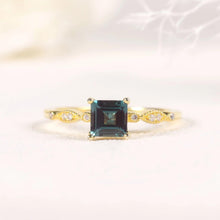 Load image into Gallery viewer, Affordable Luxury Jewelry Asscher Cut 5x5mm Color Change Lab Alexandrite 925 Sterling Silver Engagement Rings - Shop &amp; Buy
