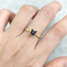 Load image into Gallery viewer, Affordable Luxury Jewelry Asscher Cut 5x5mm Color Change Lab Alexandrite 925 Sterling Silver Engagement Rings - Shop &amp; Buy
