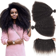 Load image into Gallery viewer, Afro Kinky Curly Bundles Mongolian Kinky Curly Hair Bundles Extension Remy 3 bundles Deal Curly Human Hair Bundles For Women - Shop &amp; Buy