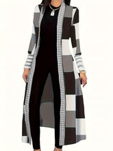 Load image into Gallery viewer, All-Season Chic Geometric Print Cardigan - Elegant, Durable Knit with Easy-Care Elasticity - Shop &amp; Buy
