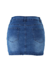 Load image into Gallery viewer, All-Season Sexy Bodycon Denim Skirt: High-Stretch, Solid Color with Button Details and Pockets - Shop &amp; Buy
