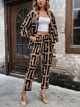 Load image into Gallery viewer, Allover Print Matching Two-piece Set, Casual Long Sleeve Top &amp; Slant Pocket Loose Pants Outfits - Shop &amp; Buy
