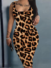 Load image into Gallery viewer, Alluring Leopard Print Bodycon Dress - Sleeveless, Knee-High, Non-Sheer with Mid-Elasticity - Shop &amp; Buy
