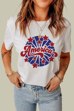 Load image into Gallery viewer, AMERICA Star Graphic Round Neck Tee - Shop &amp; Buy

