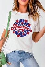 Load image into Gallery viewer, AMERICA Star Graphic Round Neck Tee - Shop &amp; Buy

