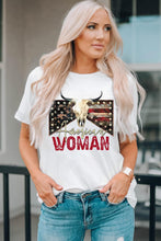 Load image into Gallery viewer, AMERICAN WOMAN Graphic Round Neck Tee - Shop &amp; Buy
