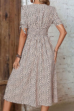 Load image into Gallery viewer, Animal Print Button Front V-Neck Tied Dress - Shop &amp; Buy
