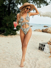 Load image into Gallery viewer, Animal Print Cutout Sleeveless One-Piece Swimsuit - Shop &amp; Buy
