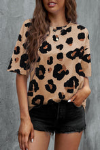 Load image into Gallery viewer, Animal Print Dropped Shoulder Round Neck T-Shirt - Shop &amp; Buy
