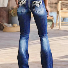 Load image into Gallery viewer, Artfully Embroidered Straight Leg Jeans - Ultra-Stretch, Super Comfortable, Fashion-Forward Streetwear - Shop &amp; Buy
