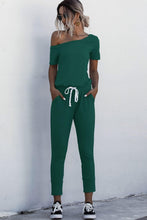 Load image into Gallery viewer, Asymmetrical Neck Tied Jumpsuit with Pockets - Shop &amp; Buy