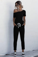 Load image into Gallery viewer, Asymmetrical Neck Tied Jumpsuit with Pockets - Shop &amp; Buy
